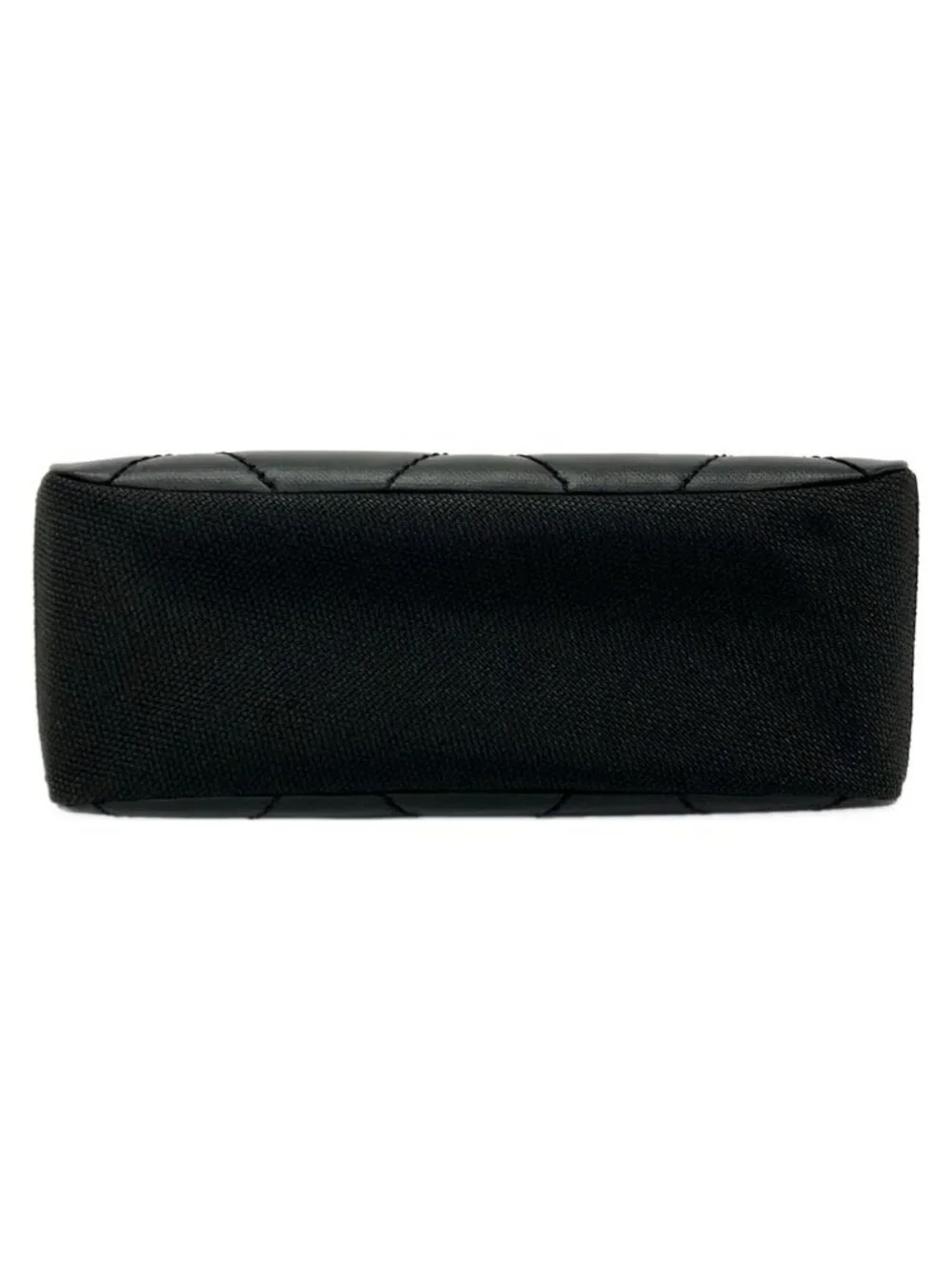 Chanel Pouch Paris Biarritz a Black CC Logo Silver